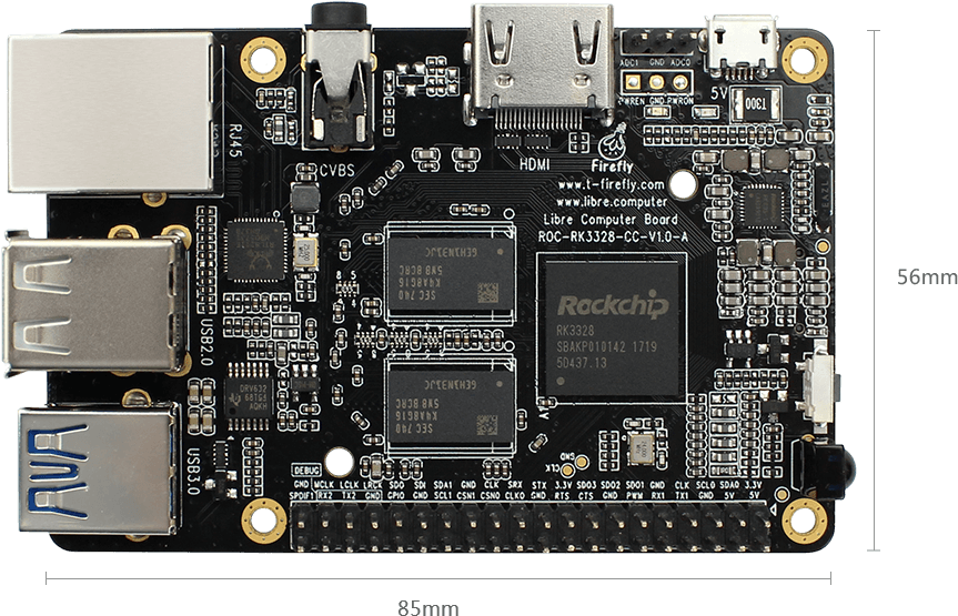 The HardROCK64 is a $35 Single Board PC with 6-core CPU